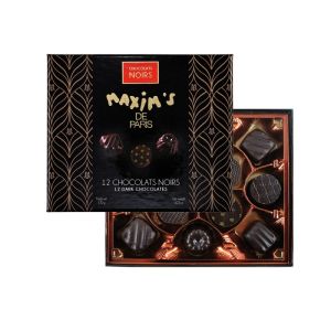 Cutie cu 12 bomboane "Connaisseurs" din ciocolată neagră, 120 g